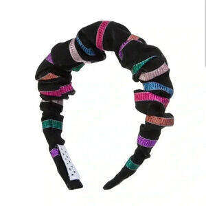 NWT Tanya Taylor headband stripe black multi